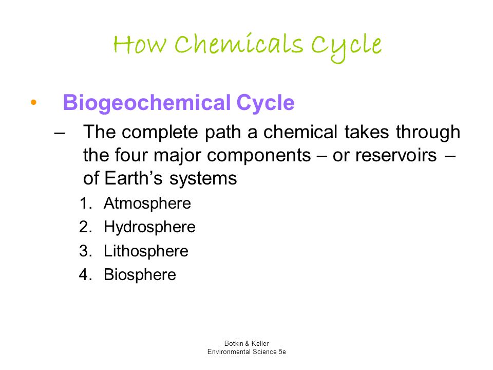 Biogeochemical cycles important to environmental science